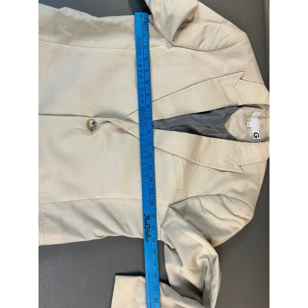 G by Guess Mens Beige Slim Fit Two Button Blazer Sport Coat Jacket Z81N01R8AN1 S